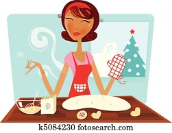Woman baking christmas cookies Woman baking christmas cookies