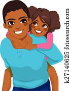 afrikanischer amerikaner, vater, t?chterchen, huckepack reiten afrikanischer amerikaner, vater, t?chterchen, huckepack reiten