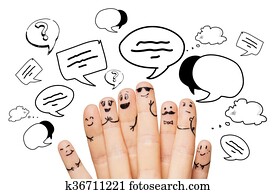 close up of hands and fingers with smiley faces close up of hands and fingers with smiley faces