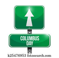 columbus day road sign illustration design