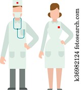 Doctors silhouette isolated vector illustration.