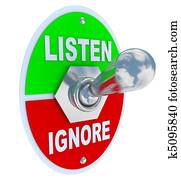Listen Vs. Ignore - Toggle Switch Listen Vs. Ignore - Toggle Switch