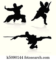 martial arts vector silhouettes martial arts vector silhouettes