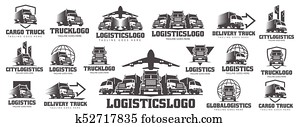 Set of Truck Logo, cargo logo, delivery cargo trucks, Logistic logo pack Set of Truck Logo, cargo logo, delivery cargo trucks, Logistic logo pack