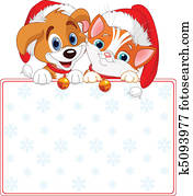 חג המולד, חתול, ו, כלב, חתום