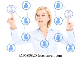 Business woman and social network