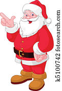 Christmas Santa pointing Christmas Santa pointing