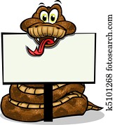 Cute Snake holding sign Cute Snake holding sign