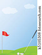 golf stick and golf ball golf stick and golf ball