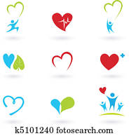 Health and Medical icons on white Health and Medical icons on white