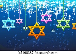 multicolorful, hanukkah, cartão