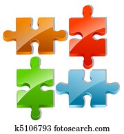 pieces of jigsaw puzzle