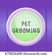 Writing note showing Pet Grooming. Business photo showcasing hygienic care and enhancing the appearance of the pets Colored sphere switch center background middle round shaped. Writing note showing Pet Grooming. Business photo showcasing hygienic care and enhancing the appearance of the pets Colored sphere switch center background middle round shaped.