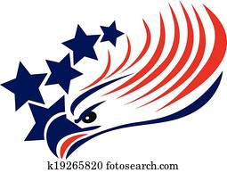 águia calva, bandeira americana, logotipo