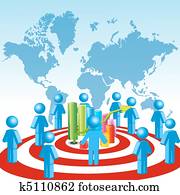 business people with growth graph