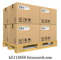 Cardboard boxes on pallet Cardboard boxes on pallet