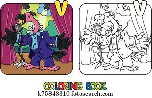 Funny vulture singer or vocalist ABC coloring book Funny vulture singer or vocalist ABC coloring book