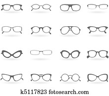 Glasses in different styles Glasses in different styles