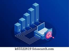 Isometric Protection network security and safe your data concept. Web page design templates Cybersecurity. Digital crime by an anonymous hacker. Vector illustration Isometric Protection network security and safe your data concept. Web page design templates Cybersecurity. Digital crime by an anonymous hacker. Vector illustration