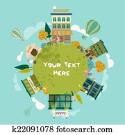 Set buildings of small business flat design Set buildings of small business flat design