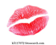 Woman Kiss Lips with Smile