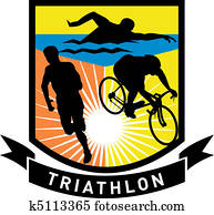 טריאטלון, ספורטאי, רוץ, שחה, אופניים