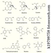 כימיקל, נוסחות, של, תרופות