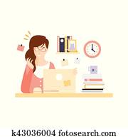 Angry Woman Office Worker In Office Cubicle Having Her Daily Routine Situation Cartoon Character Angry Woman Office Worker In Office Cubicle Having Her Daily Routine Situation Cartoon Character