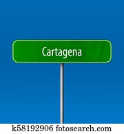 Cartagena - town sign, place name sign