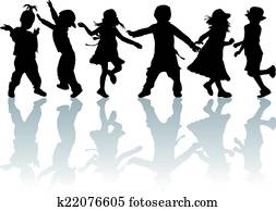 children silhouette children silhouette