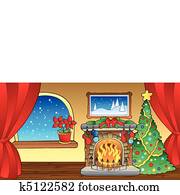 Christmas card with fireplace 2 Christmas card with fireplace 2