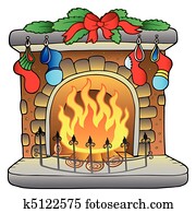 Christmas cartoon fireplace Christmas cartoon fireplace