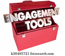 compromiso, herramientas, caja de herramientas, 3d, palabras, interacción, participación, comunicación