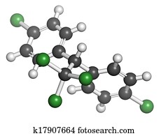 DDT (dichlorodiphenyltrichloroethane) molecule. Controversial pe DDT (dichlorodiphenyltrichloroethane) molecule. Controversial pe