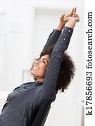 Excited African American businesswoman Excited African American businesswoman