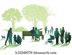 familias y estudiantes del último año, en el parque