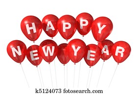 feliz año nuevo, globos
