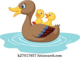 karikatur, enten, auf, dass, teich karikatur, enten, auf, dass, teich