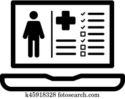 Patient Medical Record Icon. Flat Design. Patient Medical Record Icon. Flat Design.