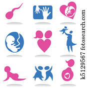 Set of icons on a theme pregnancy. A vector illustration Set of icons on a theme pregnancy. A vector illustration