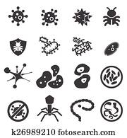 vírus, ícone, jogo