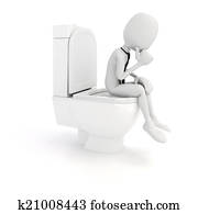 3d man businessman on toilet 3d man businessman on toilet