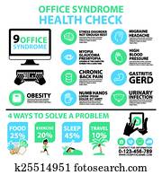 büro, syndrom, infographics, und, heiligenbilder