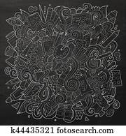 Cartoon cute doodles hand drawn Artistic illustration Cartoon cute doodles hand drawn Artistic illustration