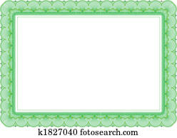 Certificate in green colors Certificate in green colors