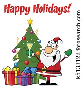 Greetings With Christmas Santa Greetings With Christmas Santa