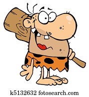 Happy Caveman with Club Happy Caveman with Club