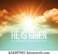 He is risen. Easter background. Vector illustration He is risen. Easter background. Vector illustration