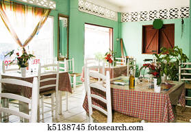interior typical restaurant Caribbean St. Lucia interior typical restaurant Caribbean St. Lucia