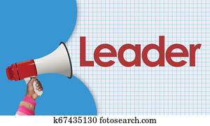 leader word and megaphone leader word and megaphone